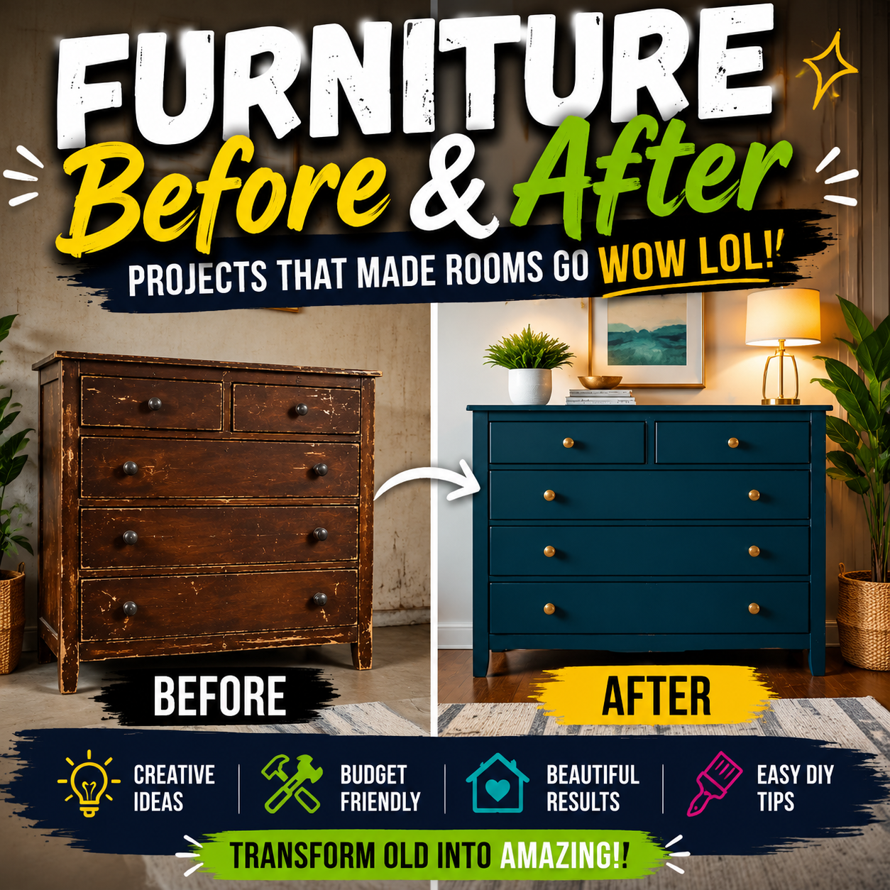 Furniture Before & After Projects That Made Rooms Go WOW LOL